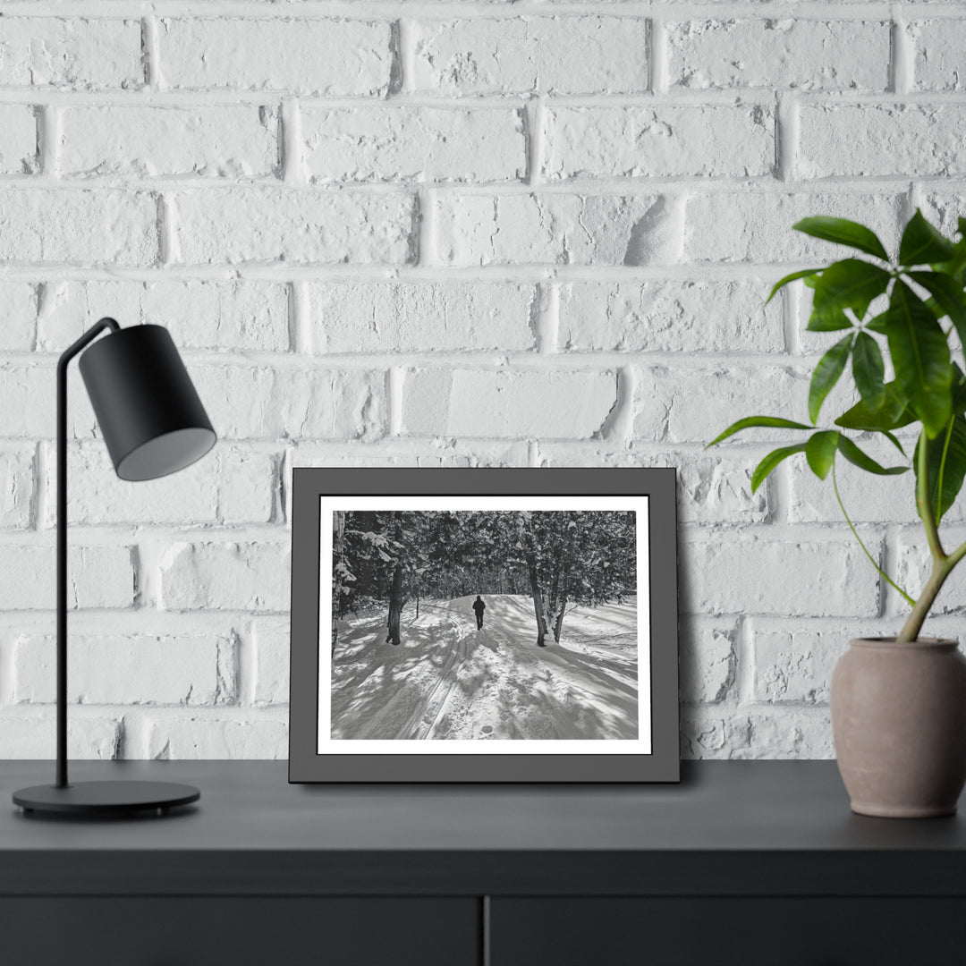 "Winter Walk on The Golf" Art Print - Framed