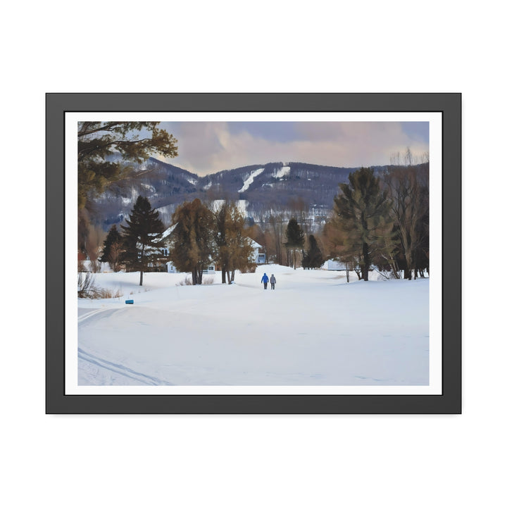 Ski Hill Landscape in Bromont: Art Print - Framed