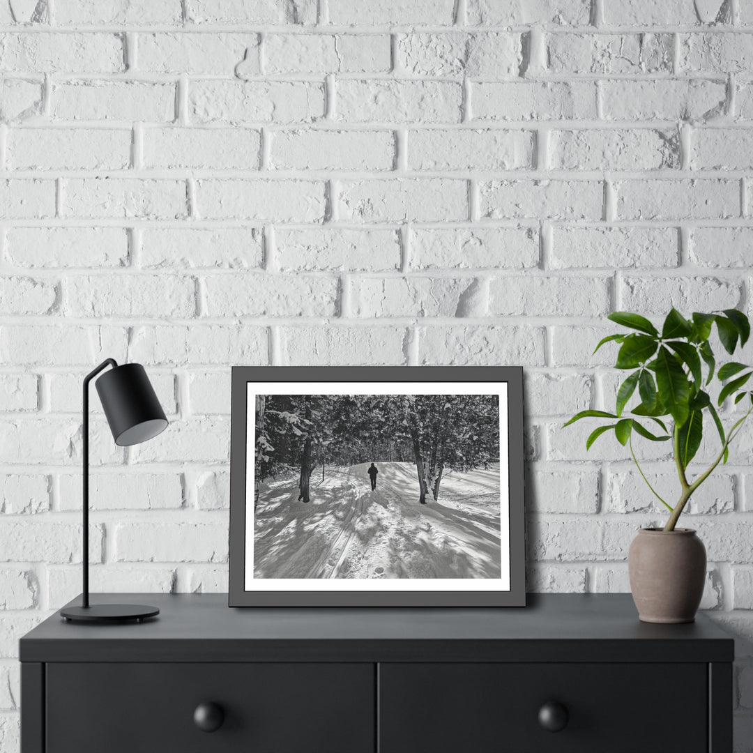 "Winter Walk on The Golf" Art Print - Framed