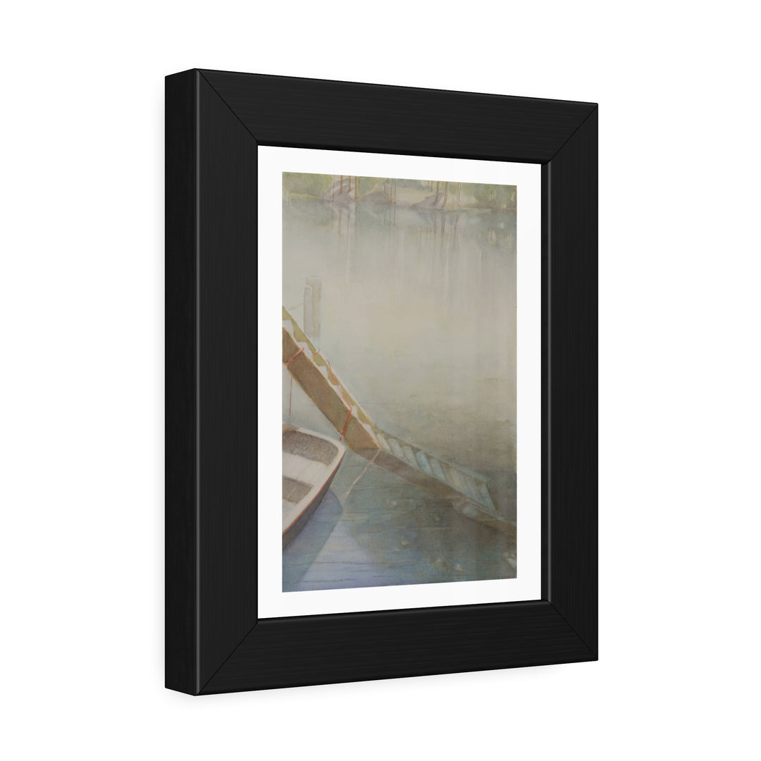 Mist on the Lake: Watercolor Fine Art Print - Framed