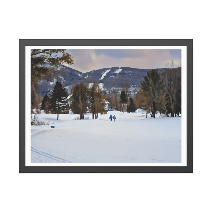 Ski Hill Landscape in Bromont: Art Print - Framed