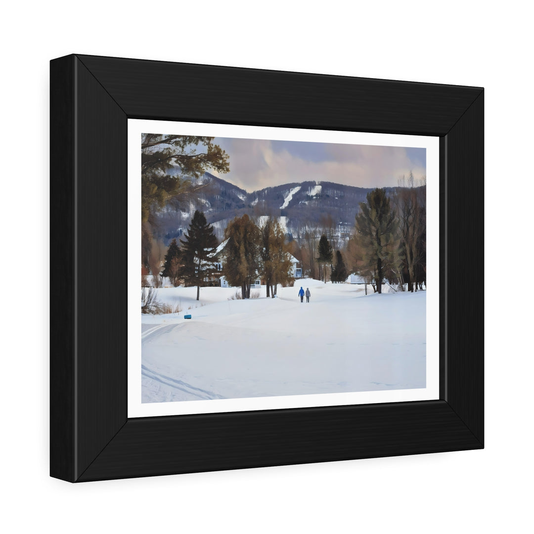 Ski Hill Landscape in Bromont: Art Print - Framed