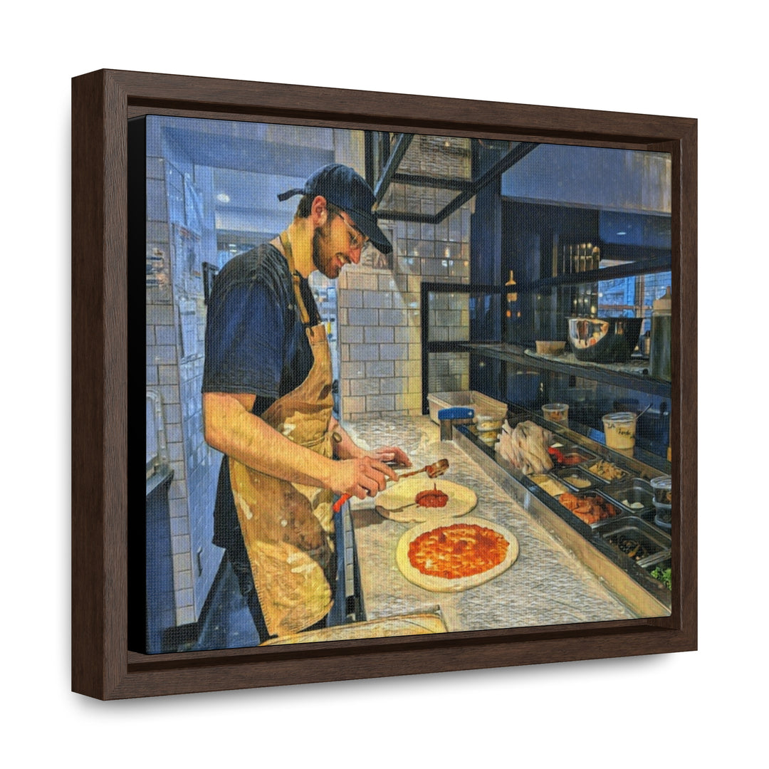 Bromont Pizza Chef: Artist at Work Wall Art Canvas, FRAMED