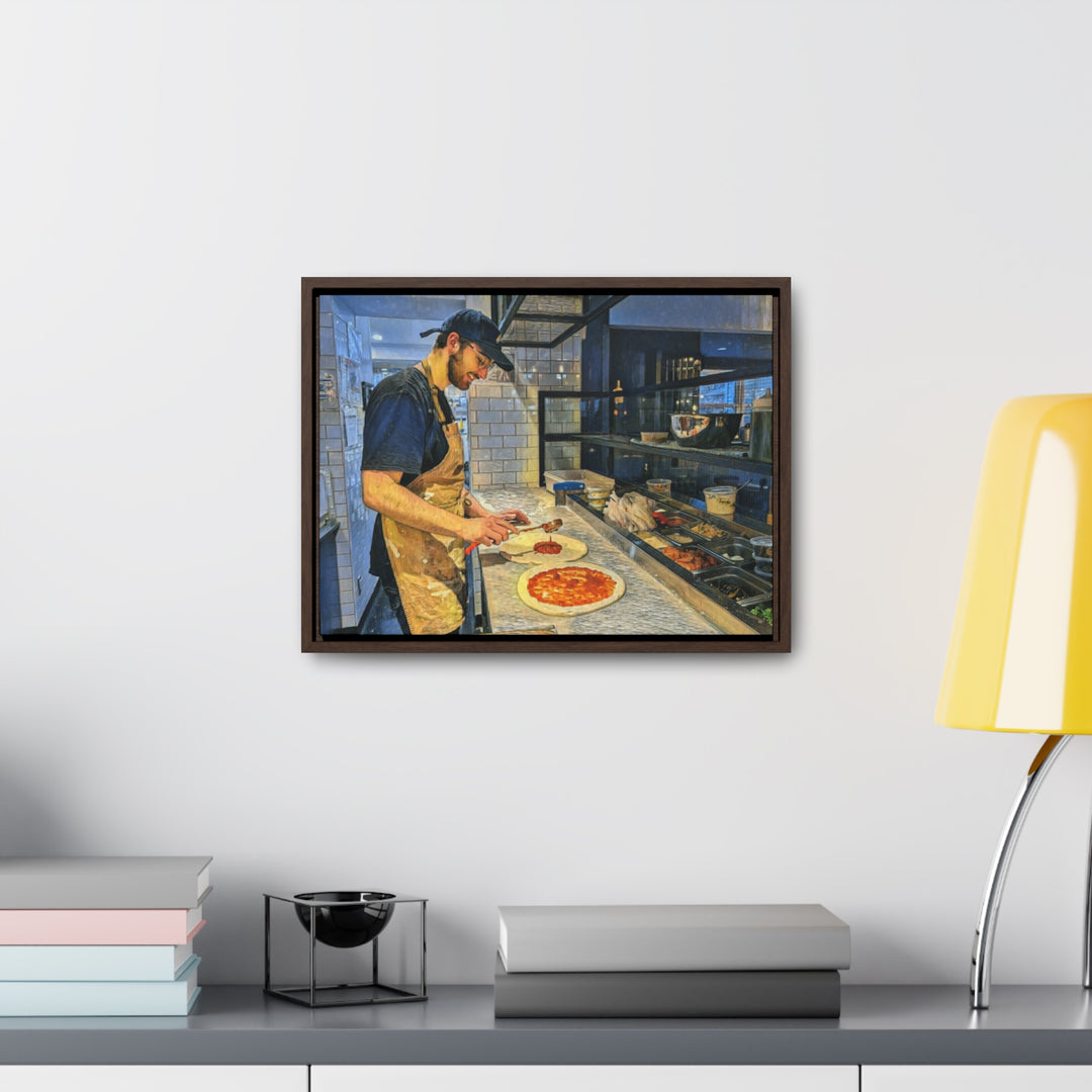 Bromont Pizza Chef: Artist at Work Wall Art Canvas, FRAMED