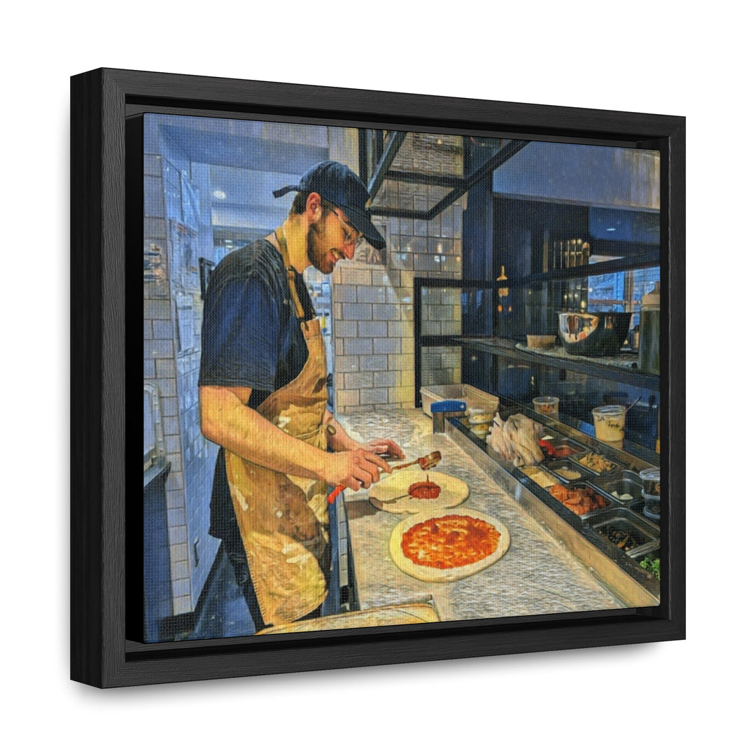 Bromont Pizza Chef: Artist at Work Wall Art Canvas, FRAMED