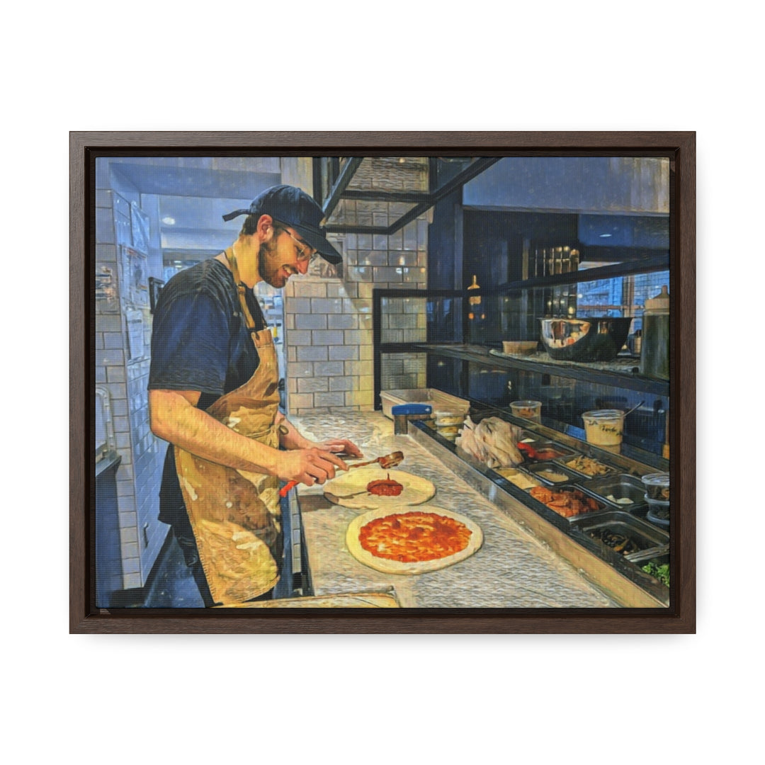 Bromont Pizza Chef: Artist at Work Wall Art Canvas, FRAMED