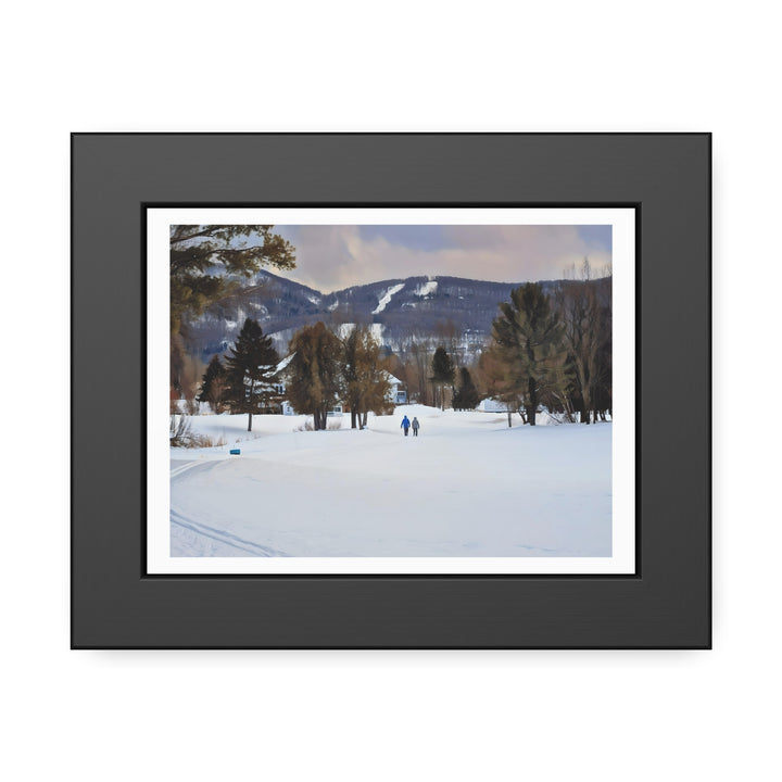 Ski Hill Landscape in Bromont: Art Print - Framed