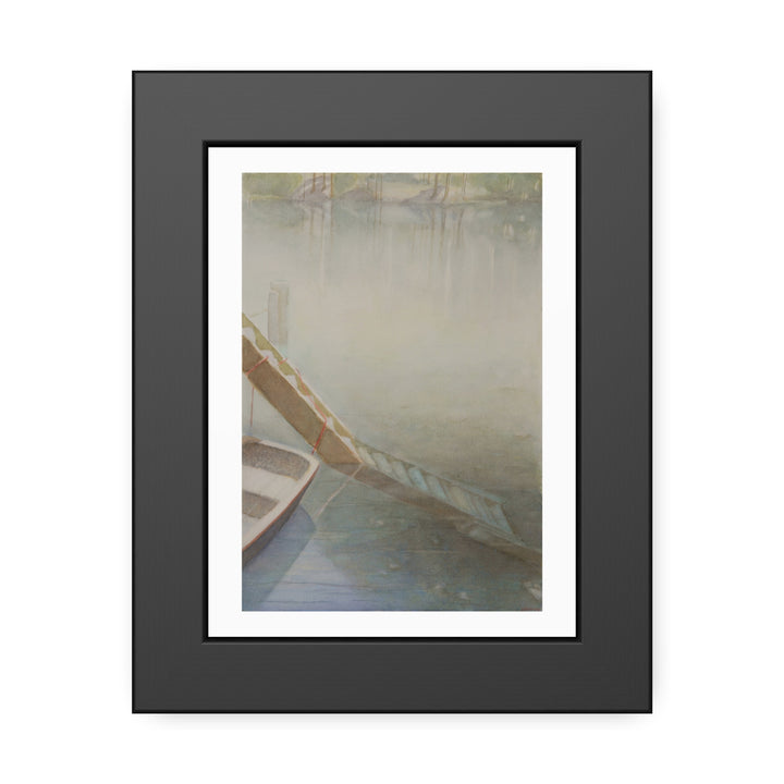 Mist on the Lake: Watercolor Fine Art Print - Framed