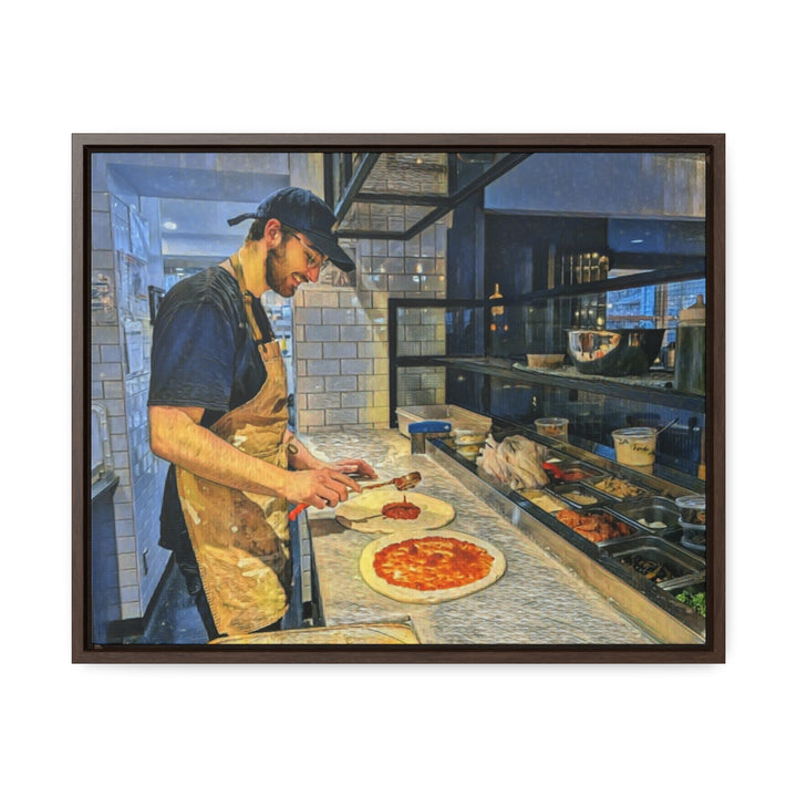 Bromont Pizza Chef: Artist at Work Wall Art Canvas, FRAMED