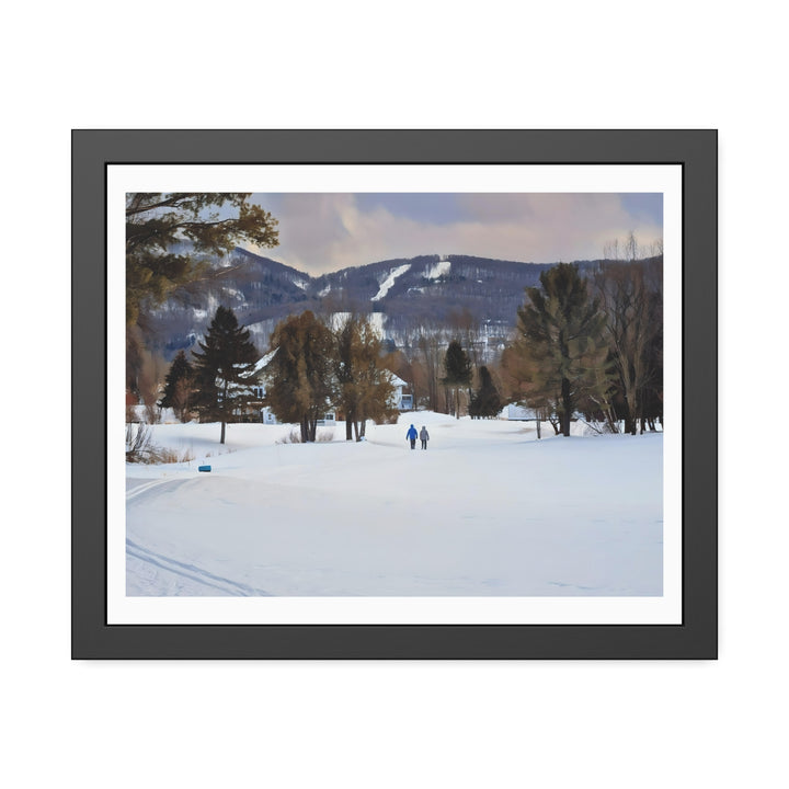 Ski Hill Landscape in Bromont: Art Print - Framed