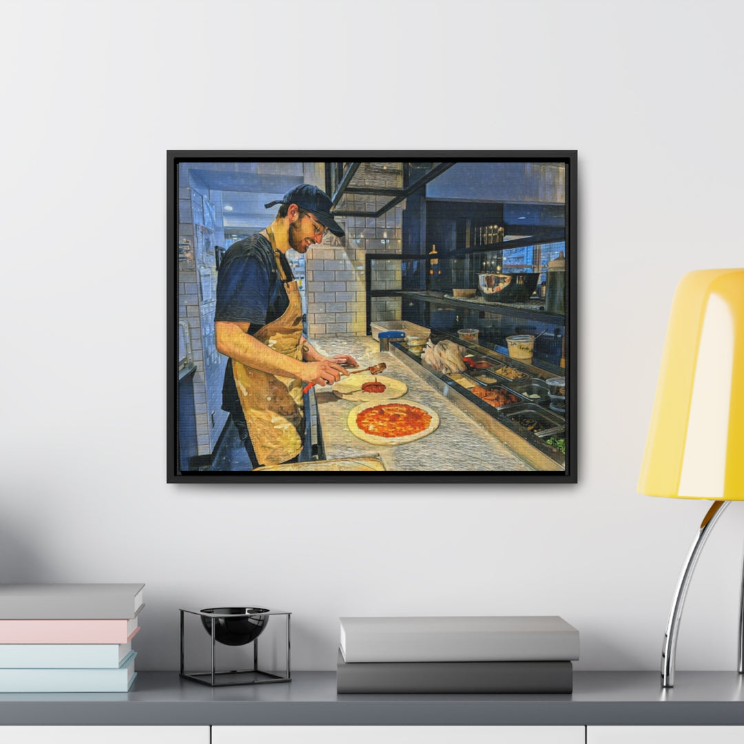 Bromont Pizza Chef: Artist at Work Wall Art Canvas, FRAMED