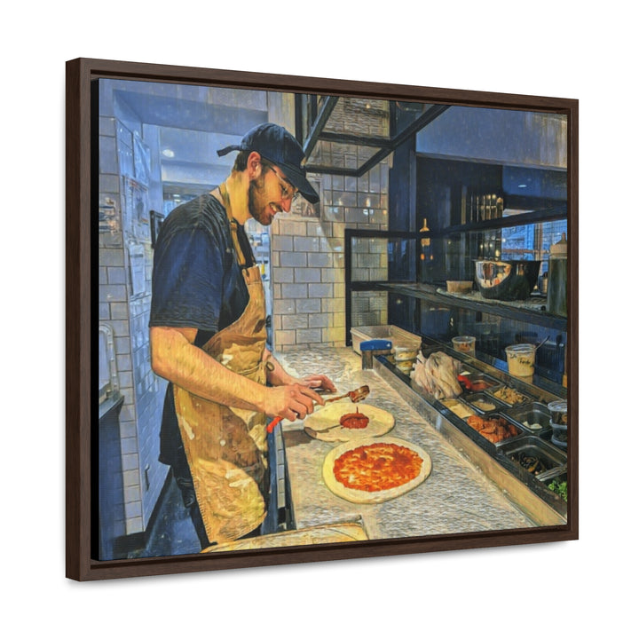 Bromont Pizza Chef: Artist at Work Wall Art Canvas, FRAMED