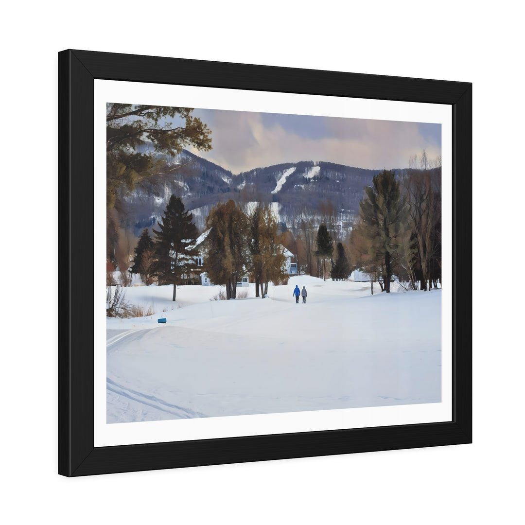 Ski Hill Landscape in Bromont: Art Print - Framed