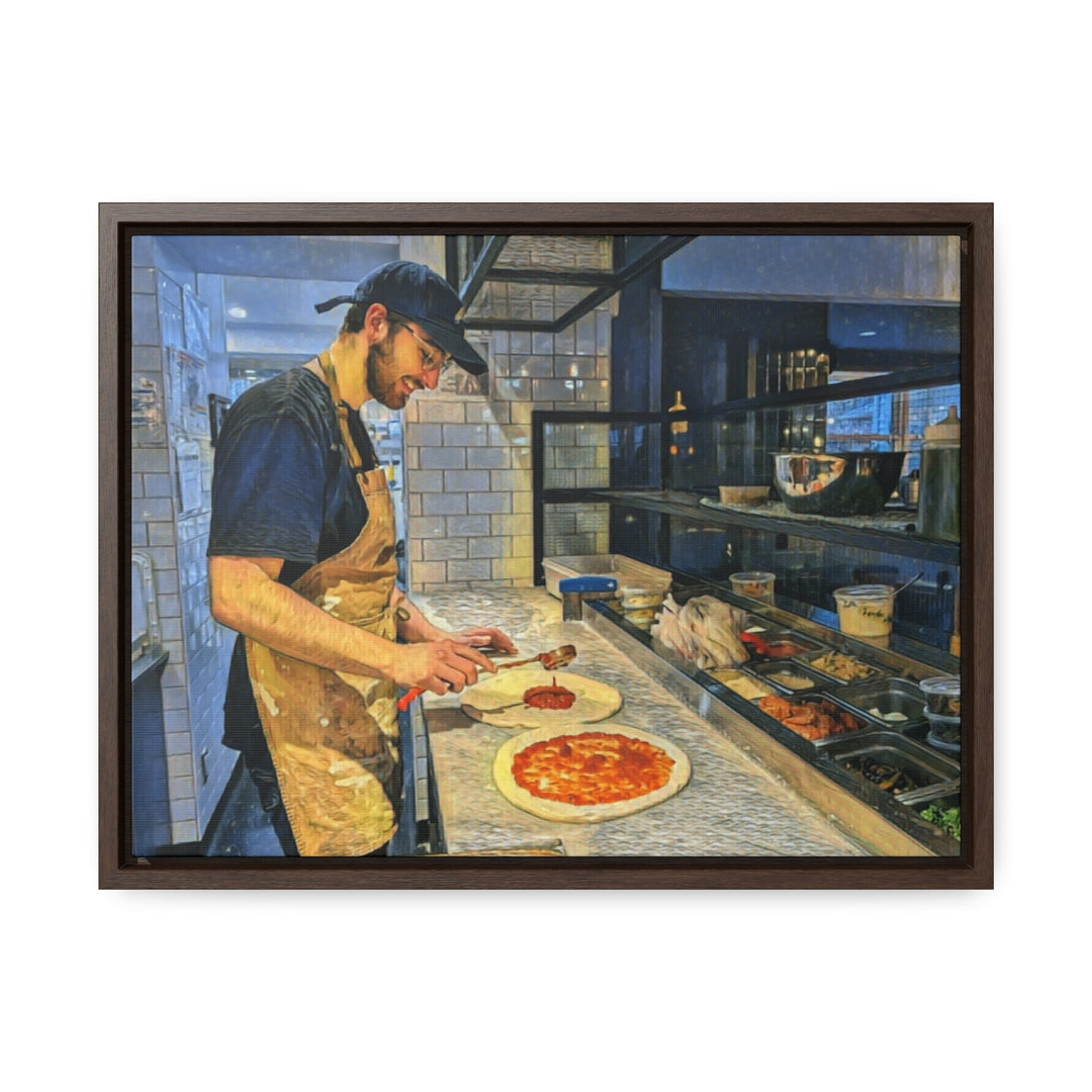 Bromont Pizza Chef: Artist at Work Wall Art Canvas, FRAMED