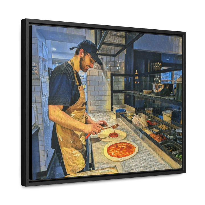 Bromont Pizza Chef: Artist at Work Wall Art Canvas, FRAMED